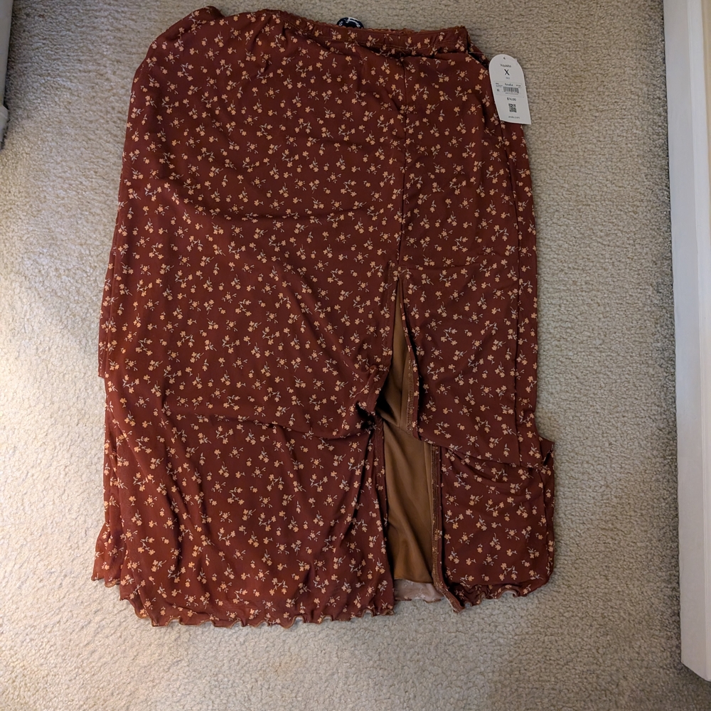 Arula Rust Floral Skirt